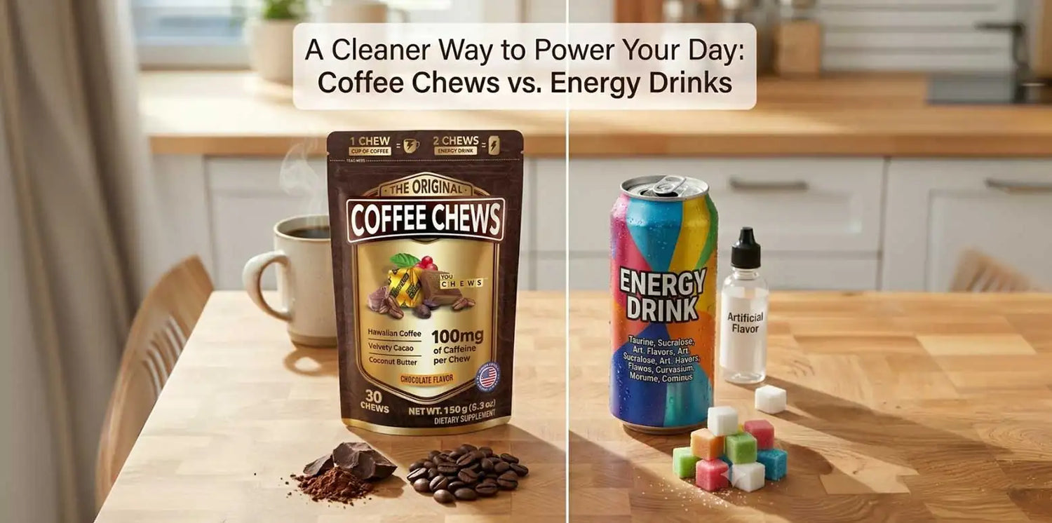 Coffee Chews vs. Energy Drinks: A Cleaner Way to Power Your Day